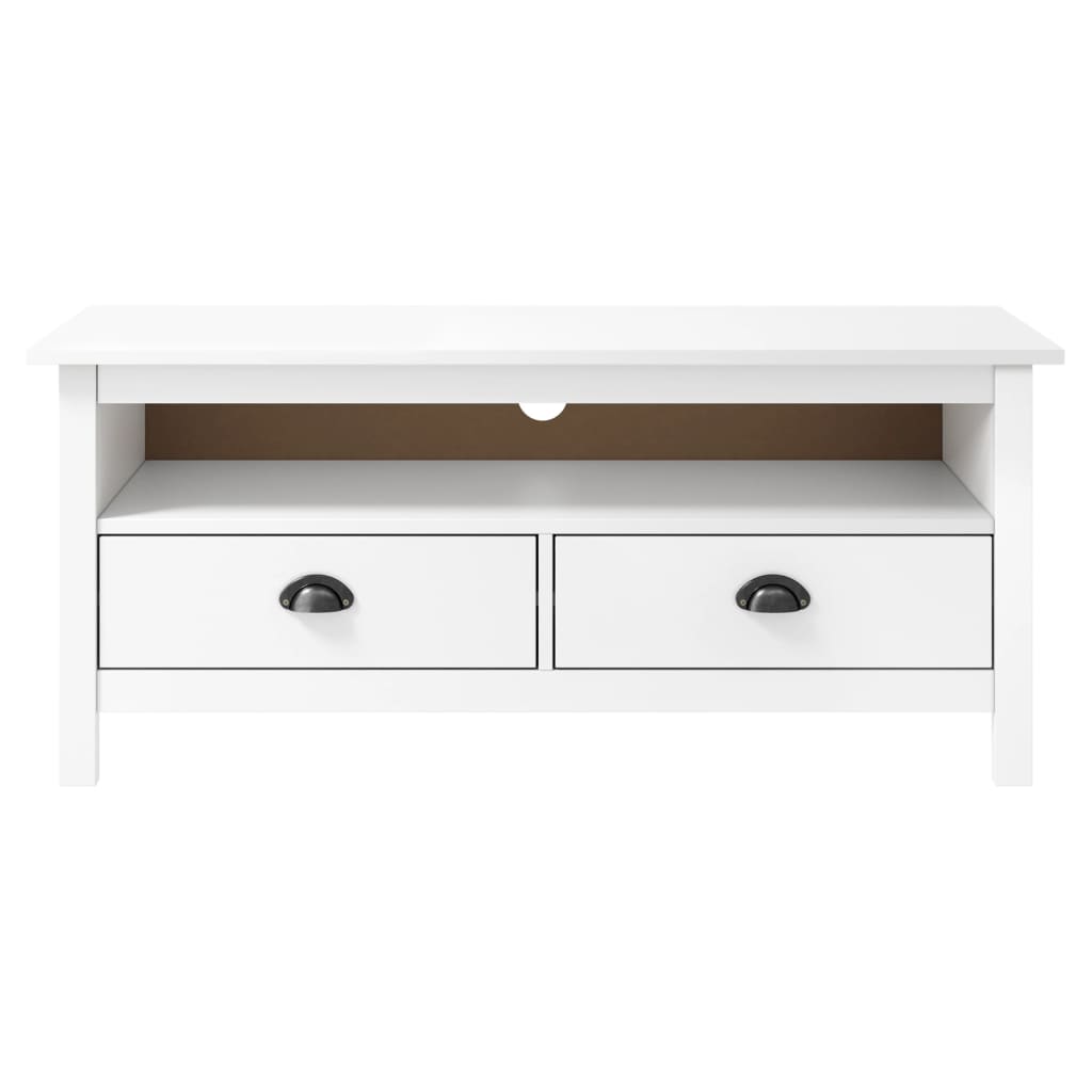 tv-bord Hill 110x40x47 cm massivt fyrretræ hvid