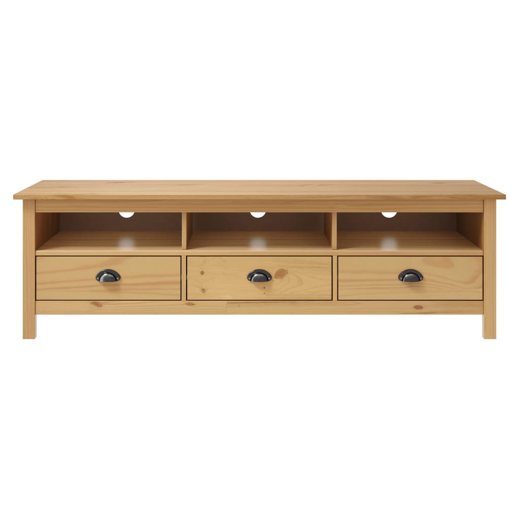 tv-bord Hill 158x40x47 cm massivt fyrretræ honningbrun