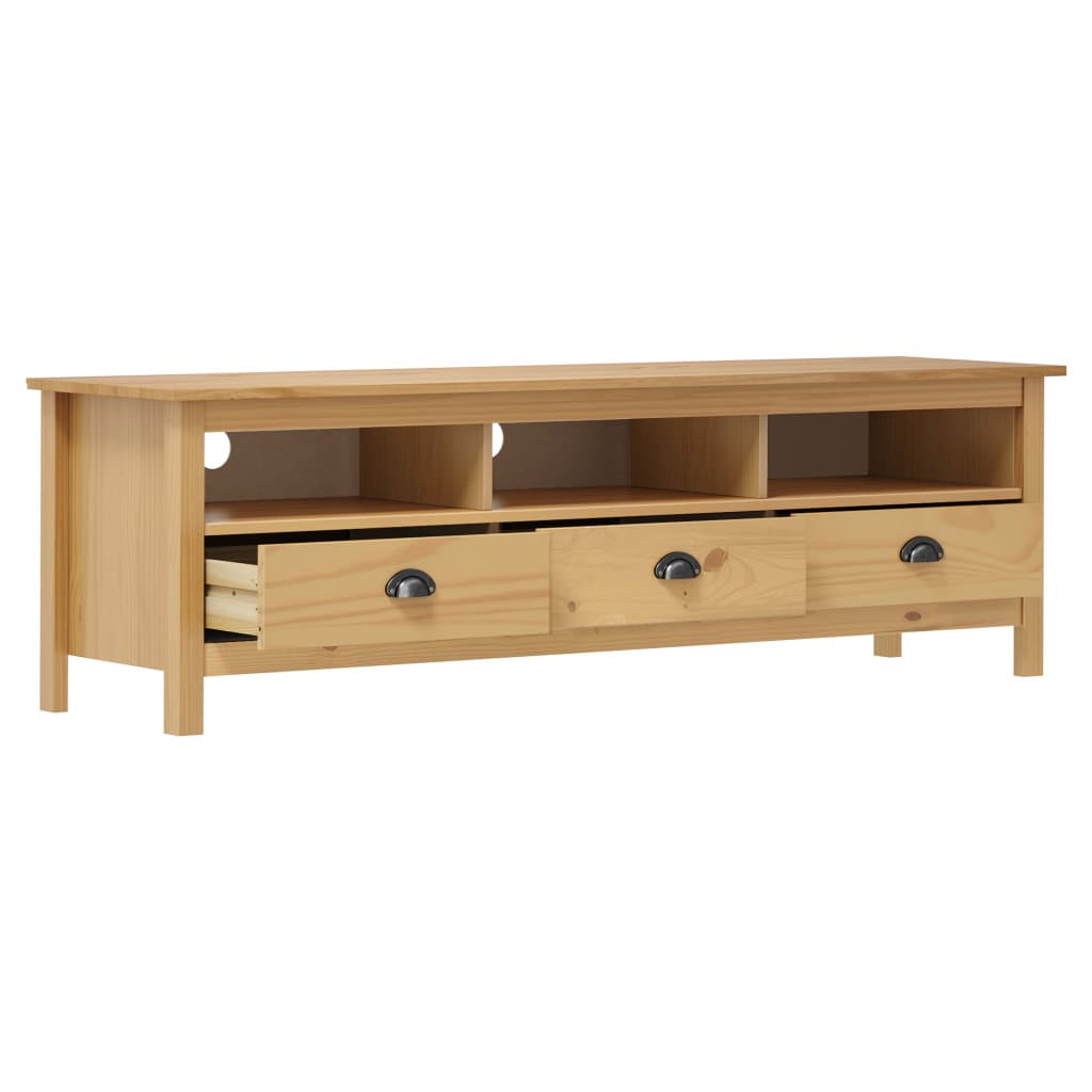 tv-bord Hill 158x40x47 cm massivt fyrretræ honningbrun