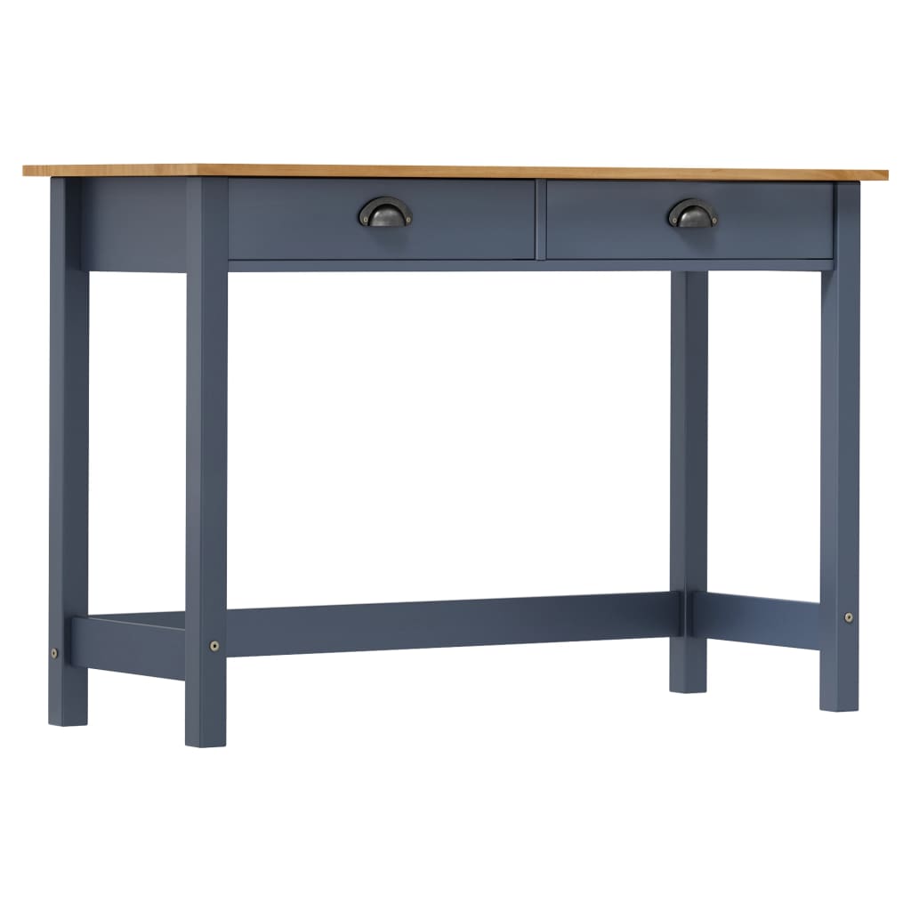 konsolbord Hill med 2 skuffer 110x45x74 cm massivt fyrretræ grå