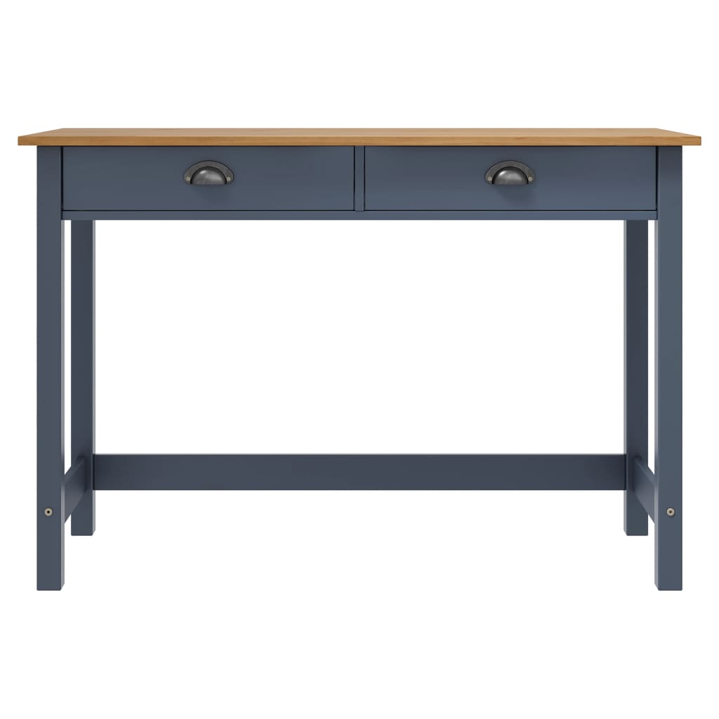 konsolbord Hill med 2 skuffer 110x45x74 cm massivt fyrretræ grå