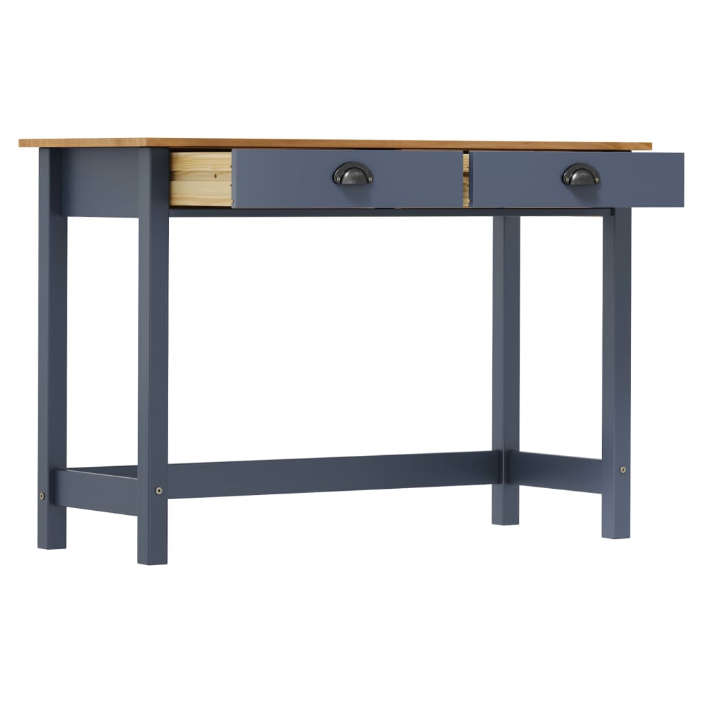 konsolbord Hill med 2 skuffer 110x45x74 cm massivt fyrretræ grå