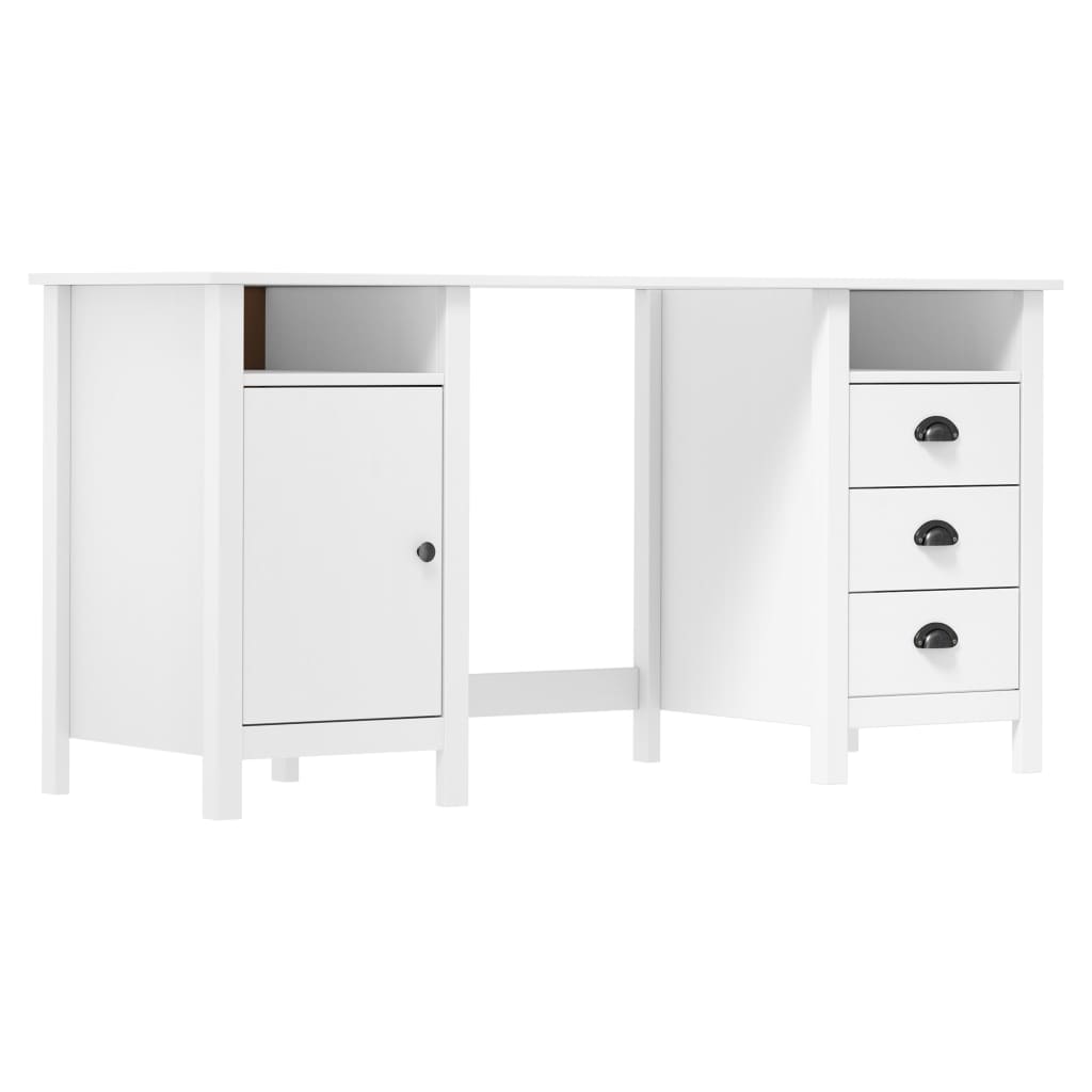 skrivebord Hill 150x50x74 cm massivt fyrretræ hvid