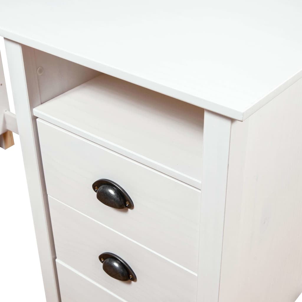 skrivebord Hill 150x50x74 cm massivt fyrretræ hvid