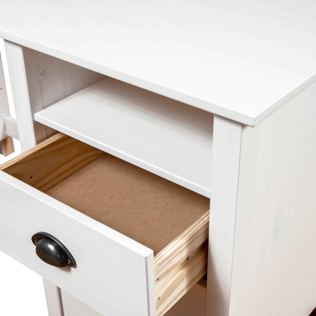skrivebord Hill 150x50x74 cm massivt fyrretræ hvid