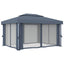 pavillon med gardin 4x3 m aluminium antracitgrå