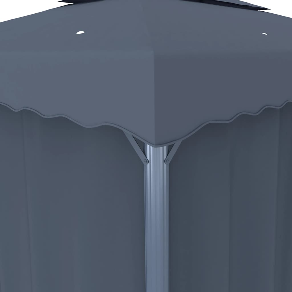 pavillon med gardin 4x3 m aluminium antracitgrå
