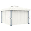 pavillon med gardin 3x3 m aluminium cremefarvet