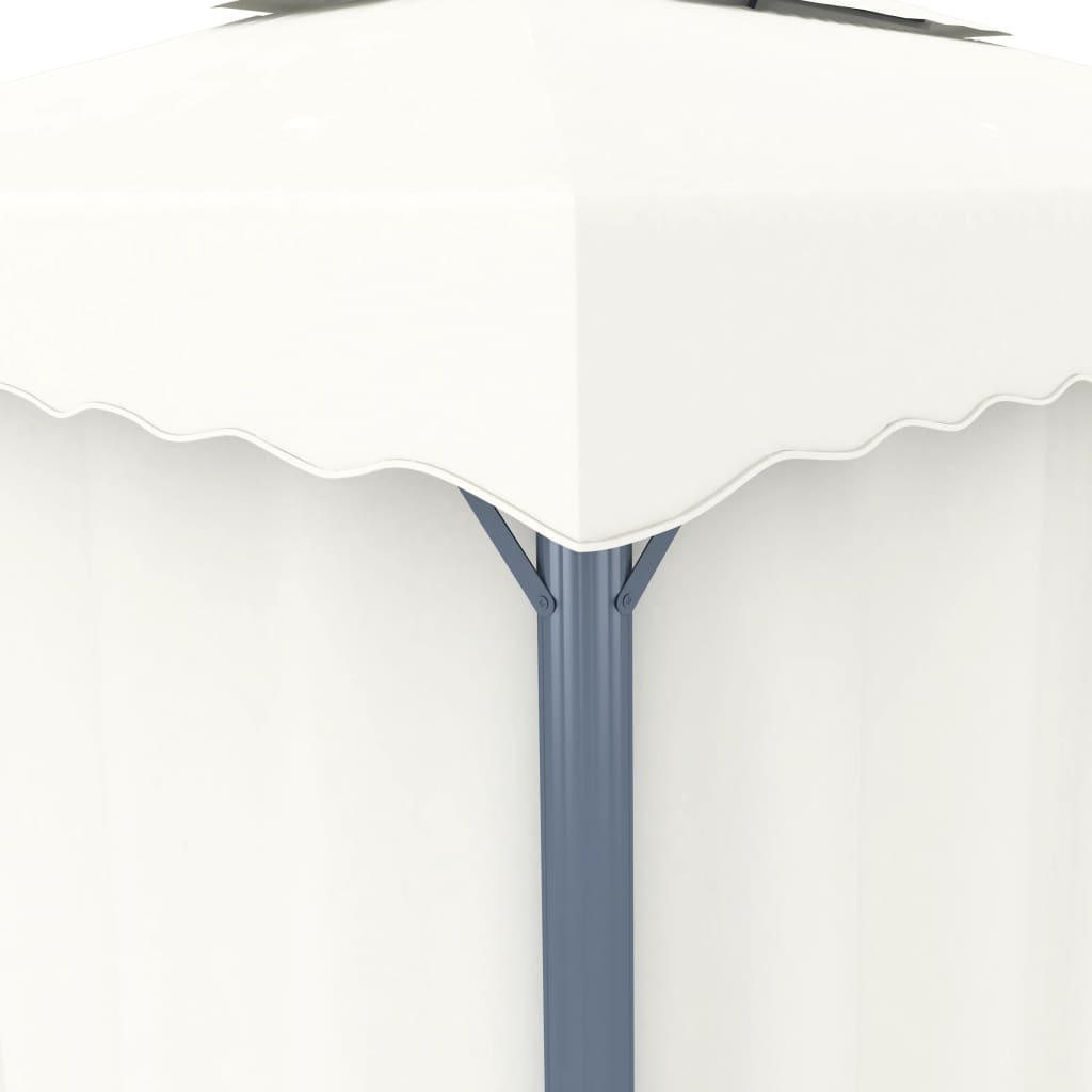 pavillon med gardin 3x3 m aluminium cremefarvet