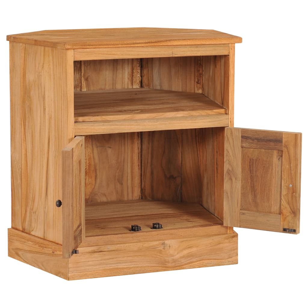 hjørneskab 60x45x60 cm massivt teaktræ