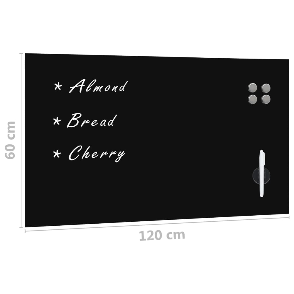 væghængt magnettavle 120x60 cm glas