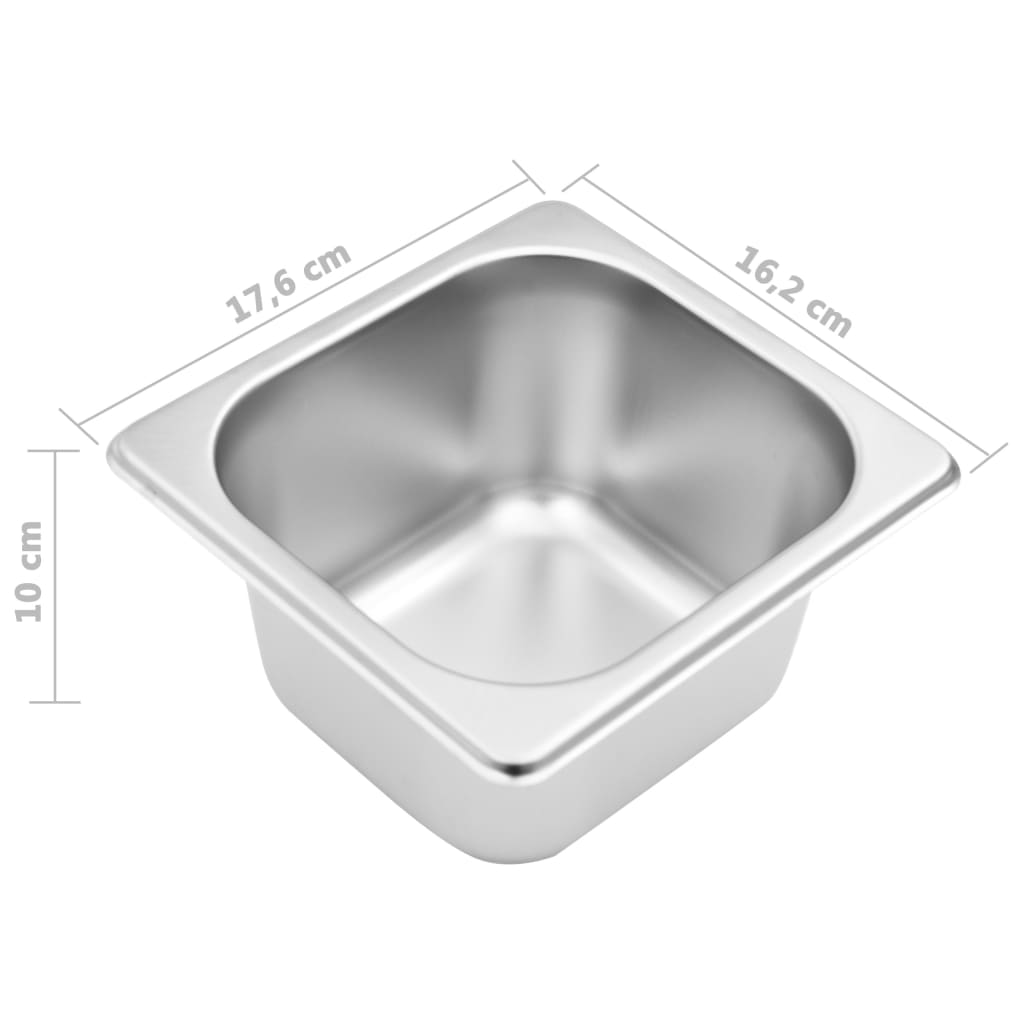 gastronorm beholder med 4 GN 1/6-beholdere rustfrit stål
