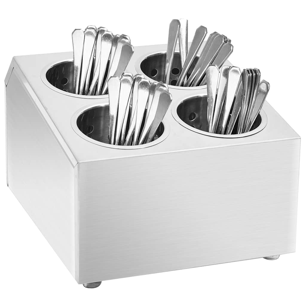 bestikholder 4 rum firkantet rustfrit stål