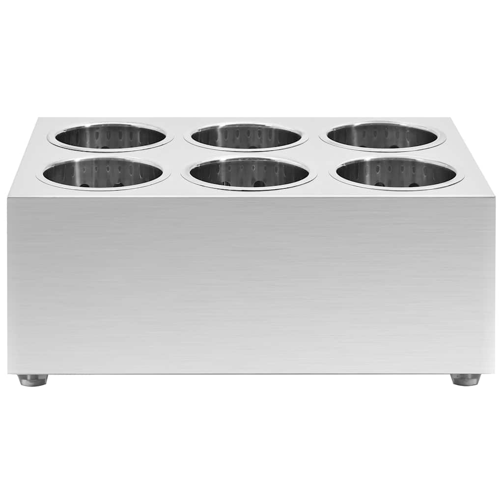 bestikholder 6 rum firkantet rustfrit stål