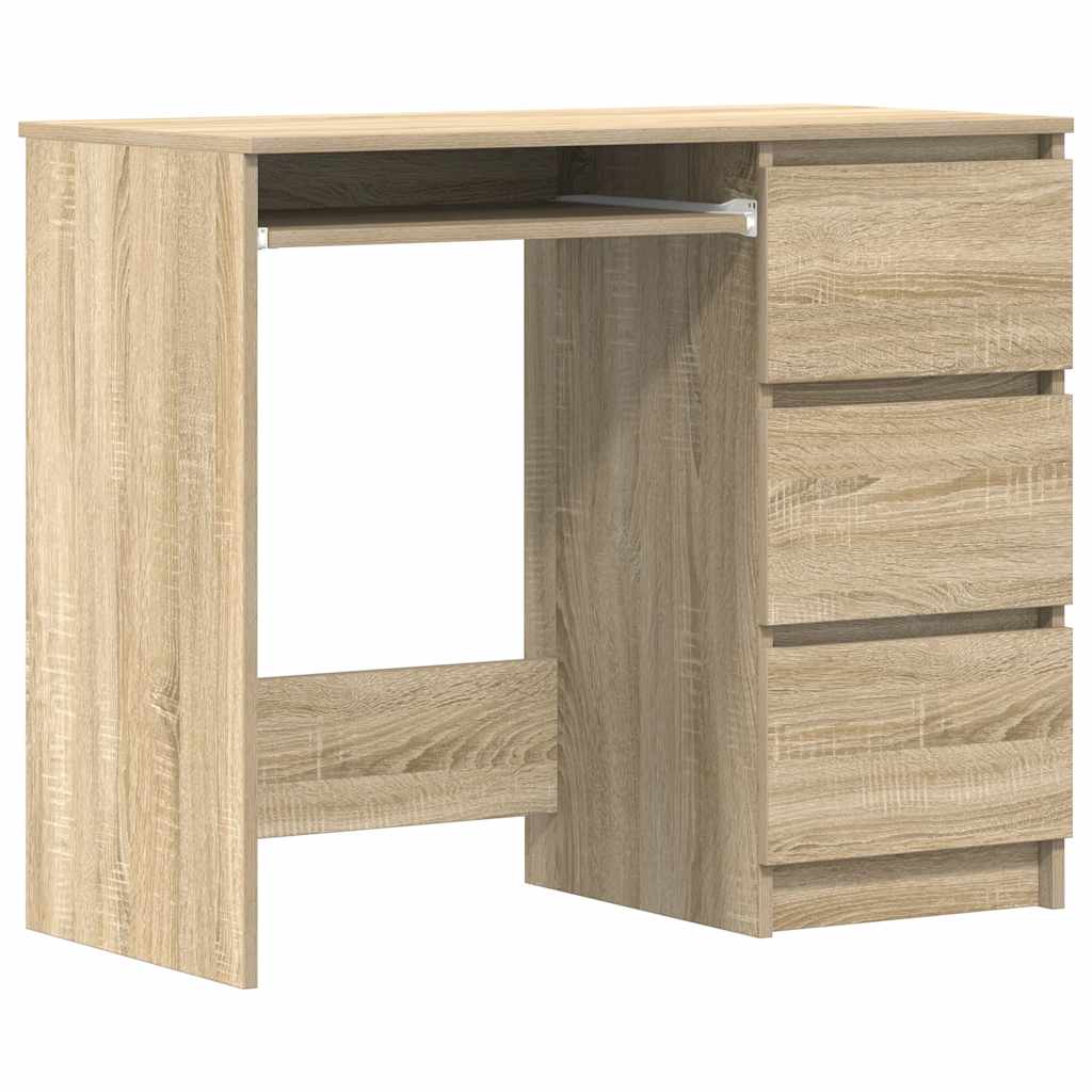 skrivebord 90x45x76 cm konstrueret træ sonoma-eg