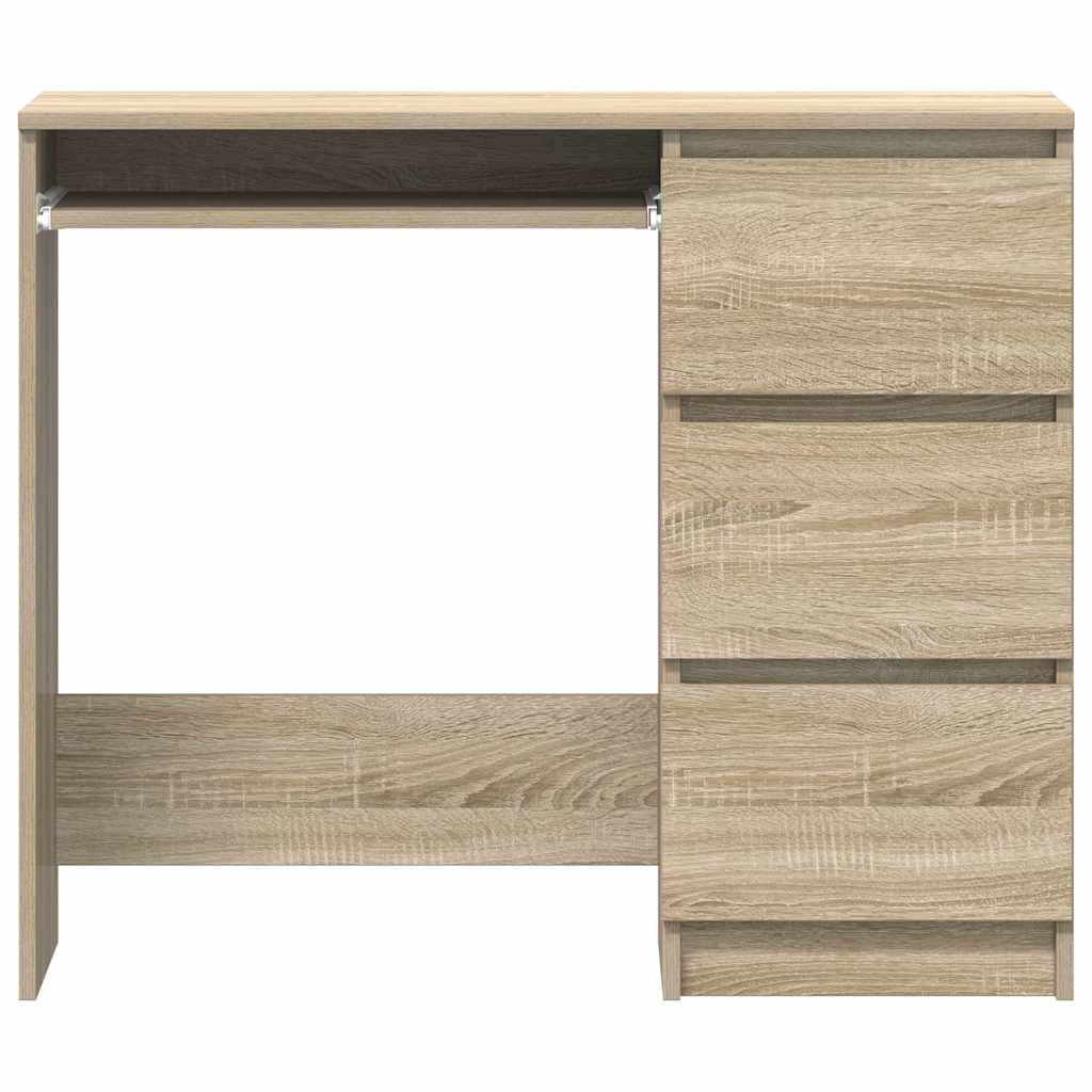 skrivebord 90x45x76 cm konstrueret træ sonoma-eg