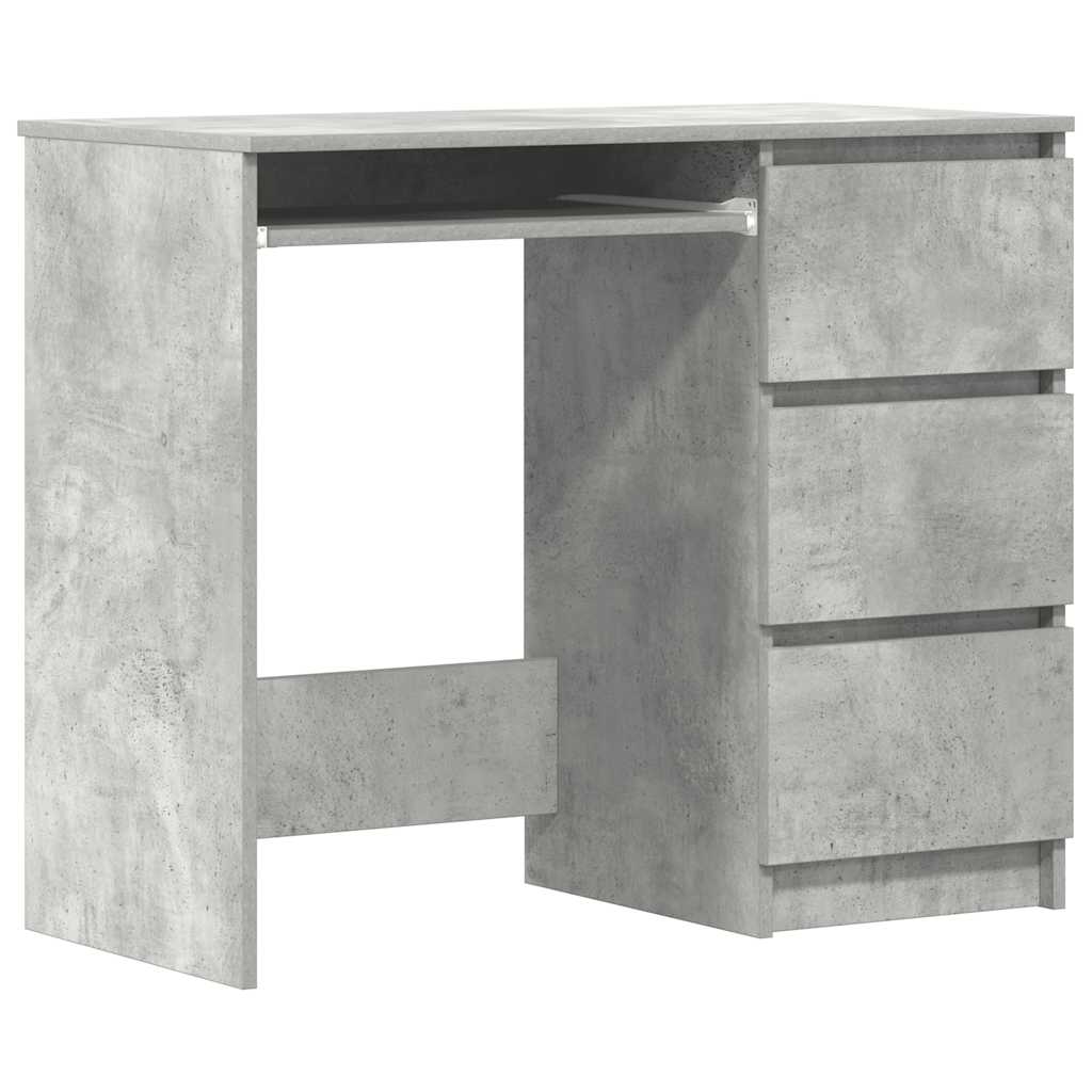skrivebord 90x45x76 cm konstrueret træ betongrå