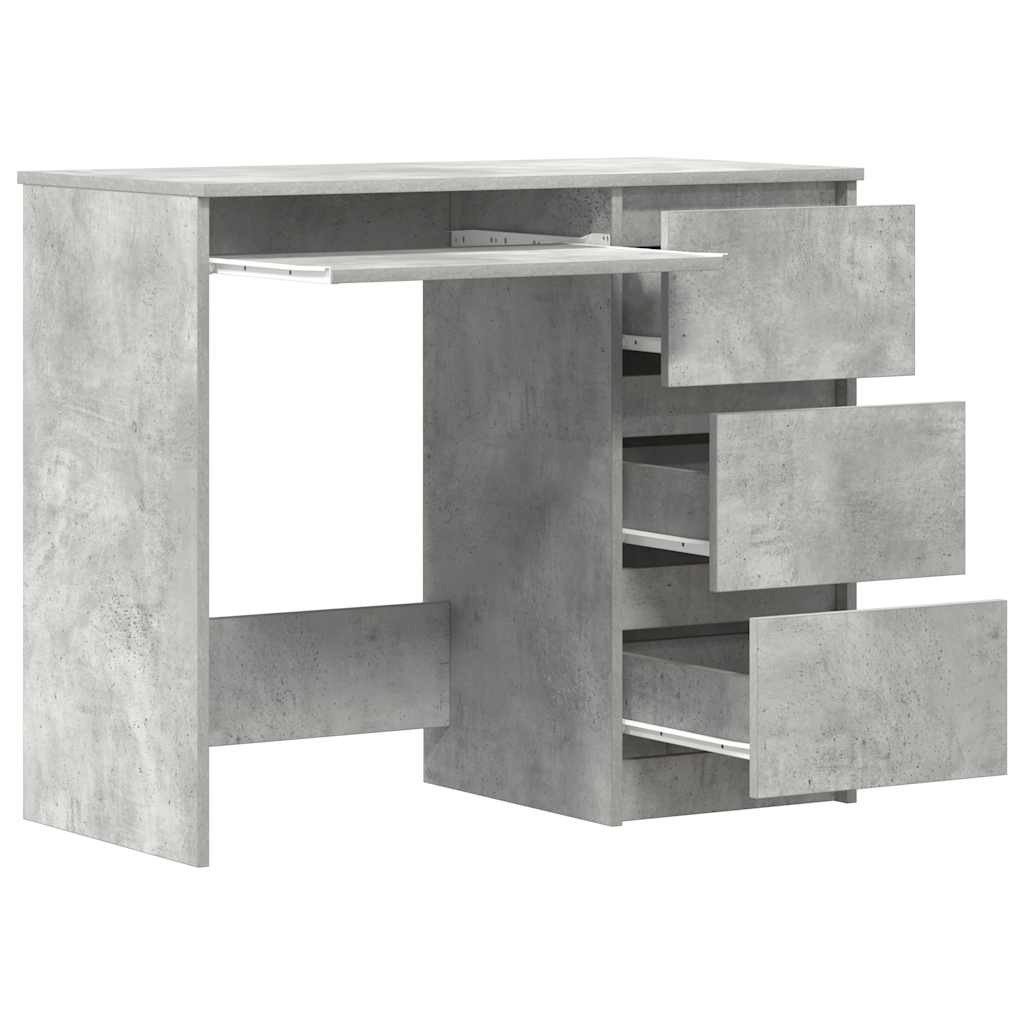 skrivebord 90x45x76 cm konstrueret træ betongrå
