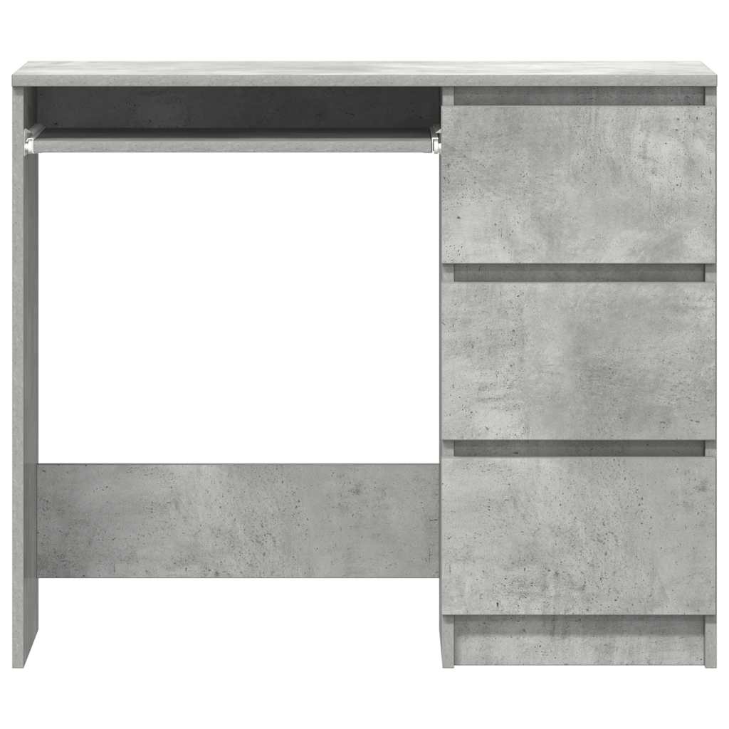 skrivebord 90x45x76 cm konstrueret træ betongrå