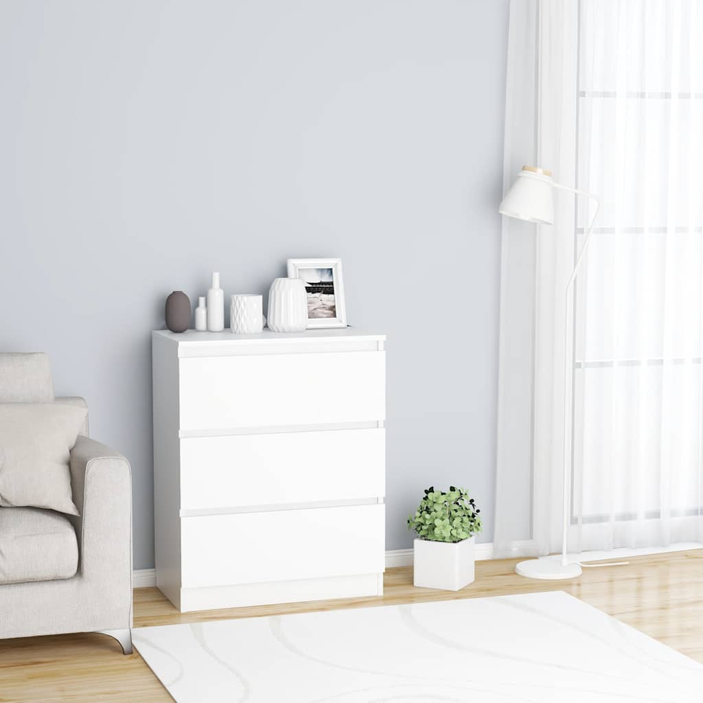 skænk 60x35x76 cm konstrueret træ hvid