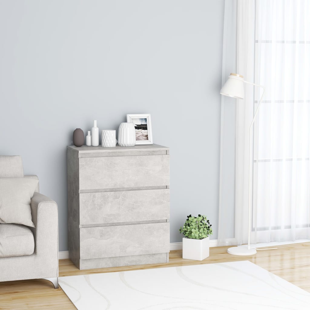 skænk 60x35x76 cm konstrueret træ betongrå