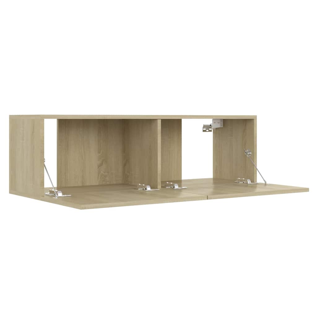tv-bord 100x30x30 cm konstrueret træ sonoma-eg