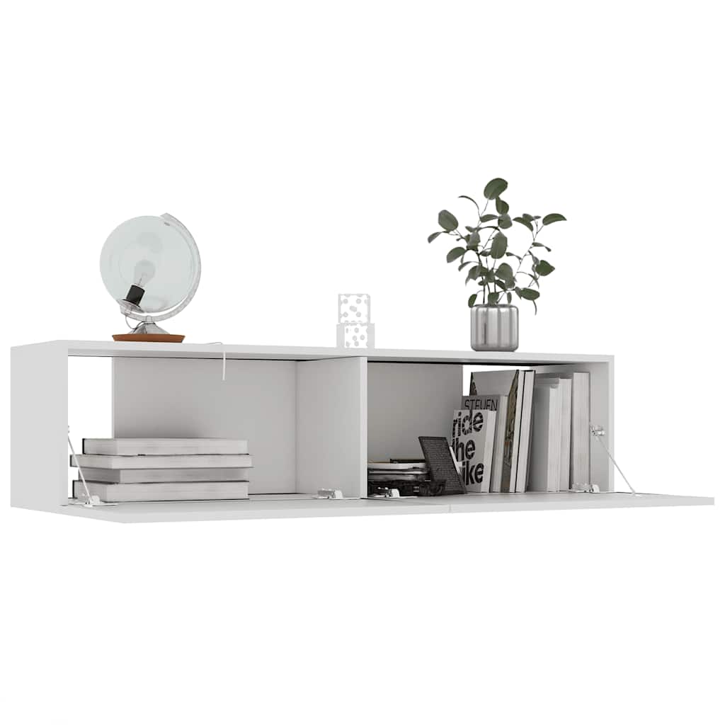 tv-skab 120x30x30 cm konstrueret træ hvid