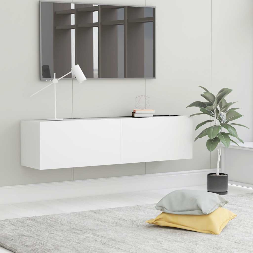 tv-skab 120x30x30 cm konstrueret træ hvid