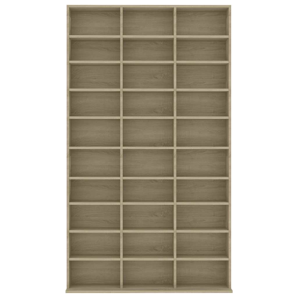 cd-reol 102x23x177,5 cm konstrueret træ sonoma-eg