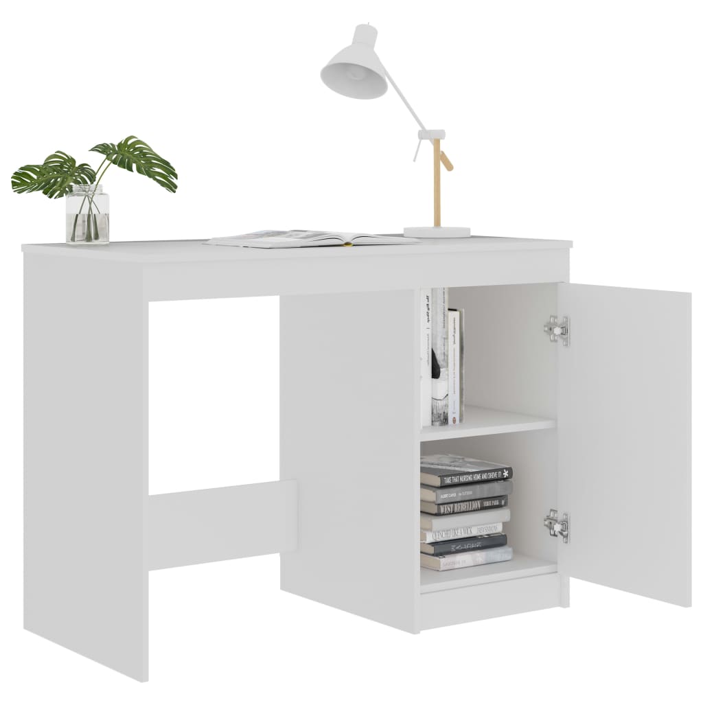 skrivebord 100x50x76 cm konstrueret træ hvid