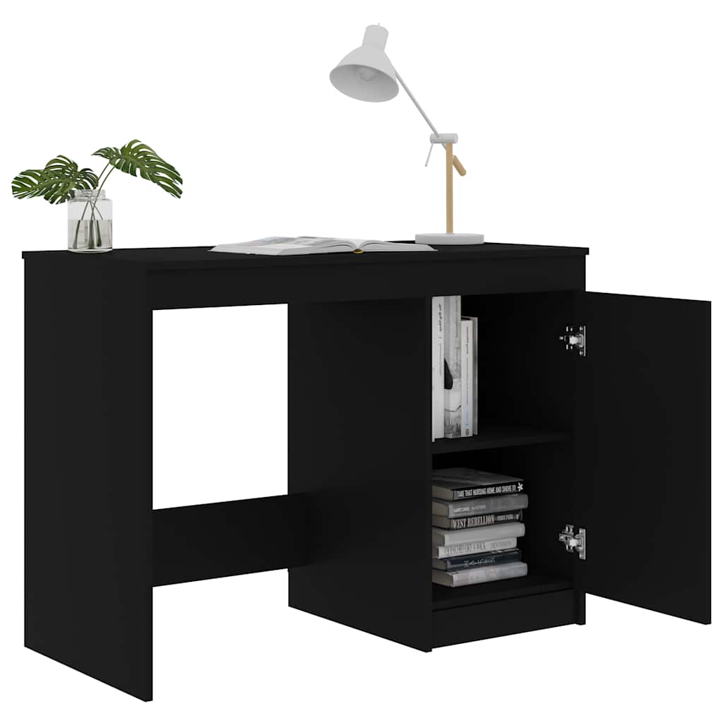 skrivebord 100x50x76 cm konstrueret træ sort