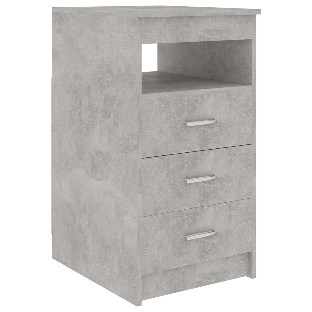 skuffeskab 40x50x76 cm konstrueret træ betongrå