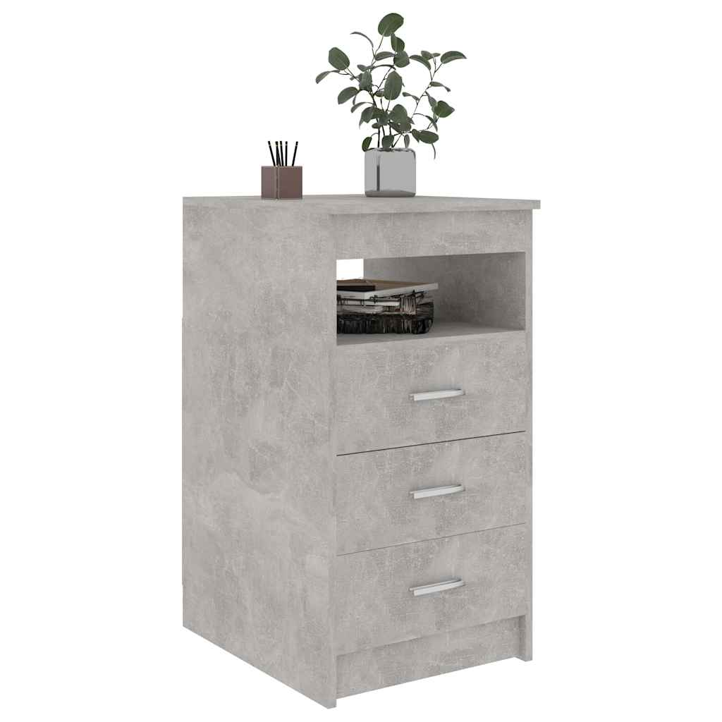 skuffeskab 40x50x76 cm konstrueret træ betongrå