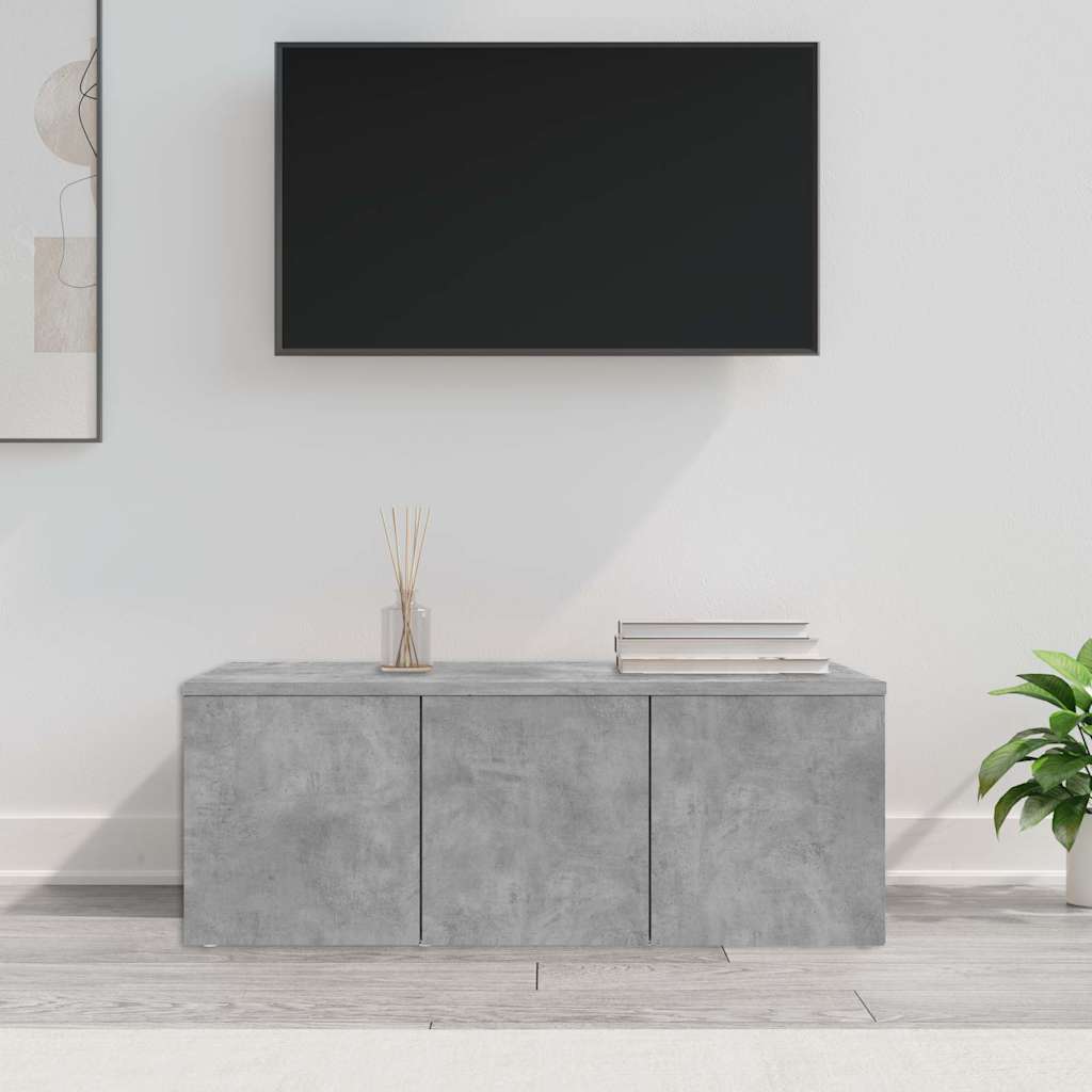tv-bord 80x34x30 cm konstrueret træ betongrå