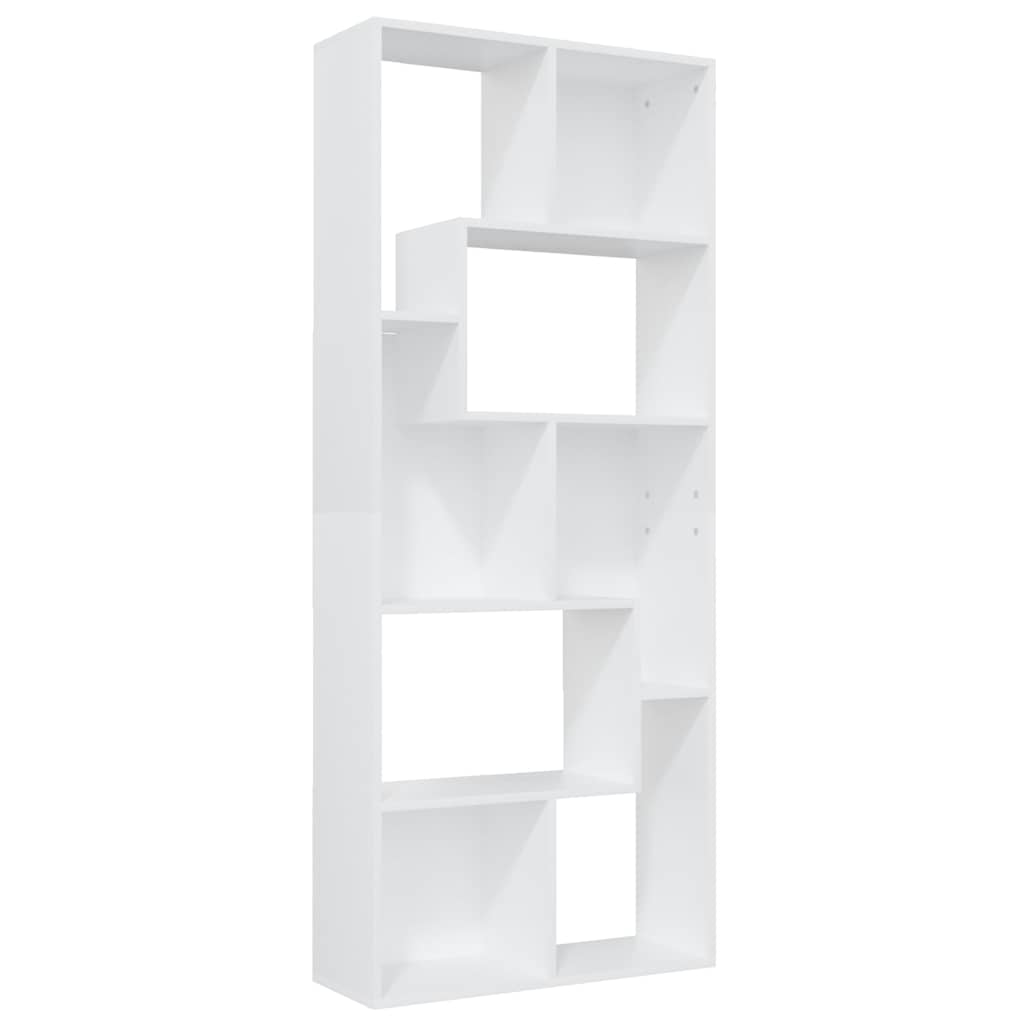 bogreol 67x24x161 cm konstrueret træ hvid