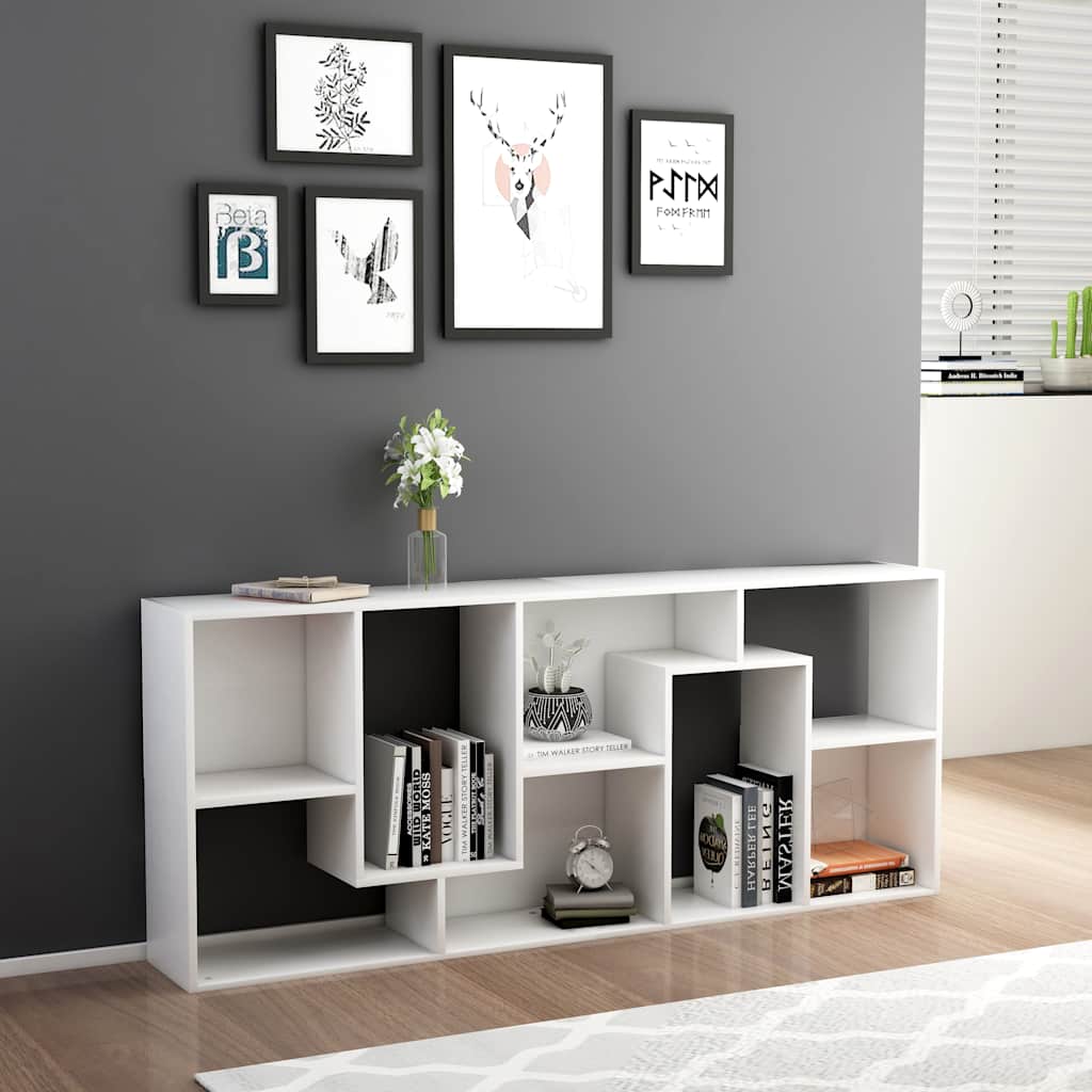 bogreol 67x24x161 cm konstrueret træ hvid