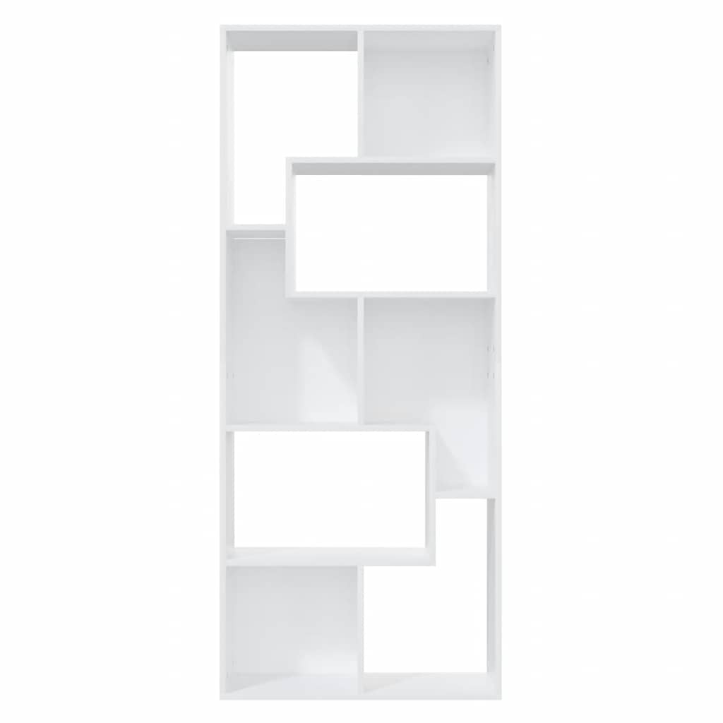 bogreol 67x24x161 cm konstrueret træ hvid
