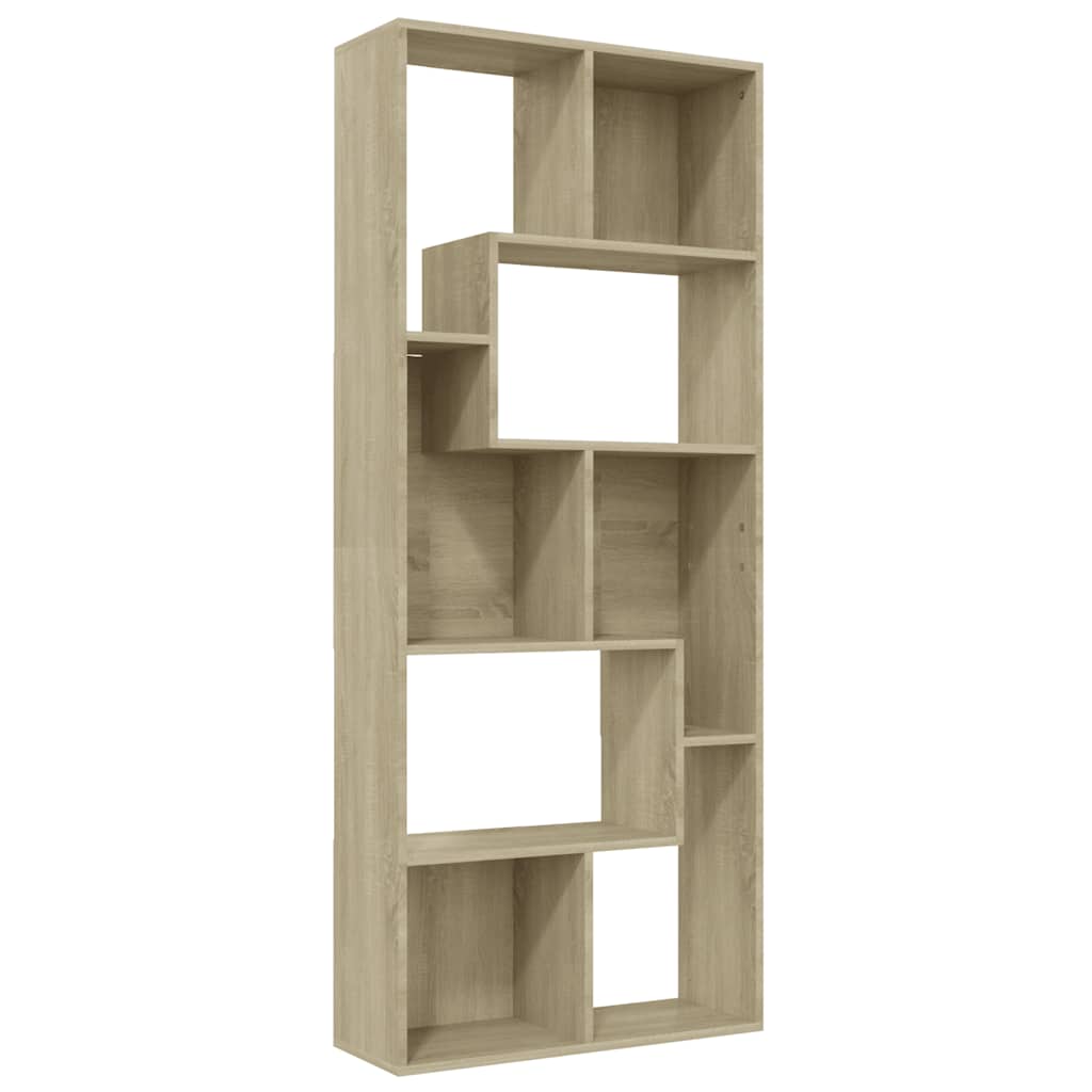bogreol 67x24x161 cm konstrueret træ sonoma-eg