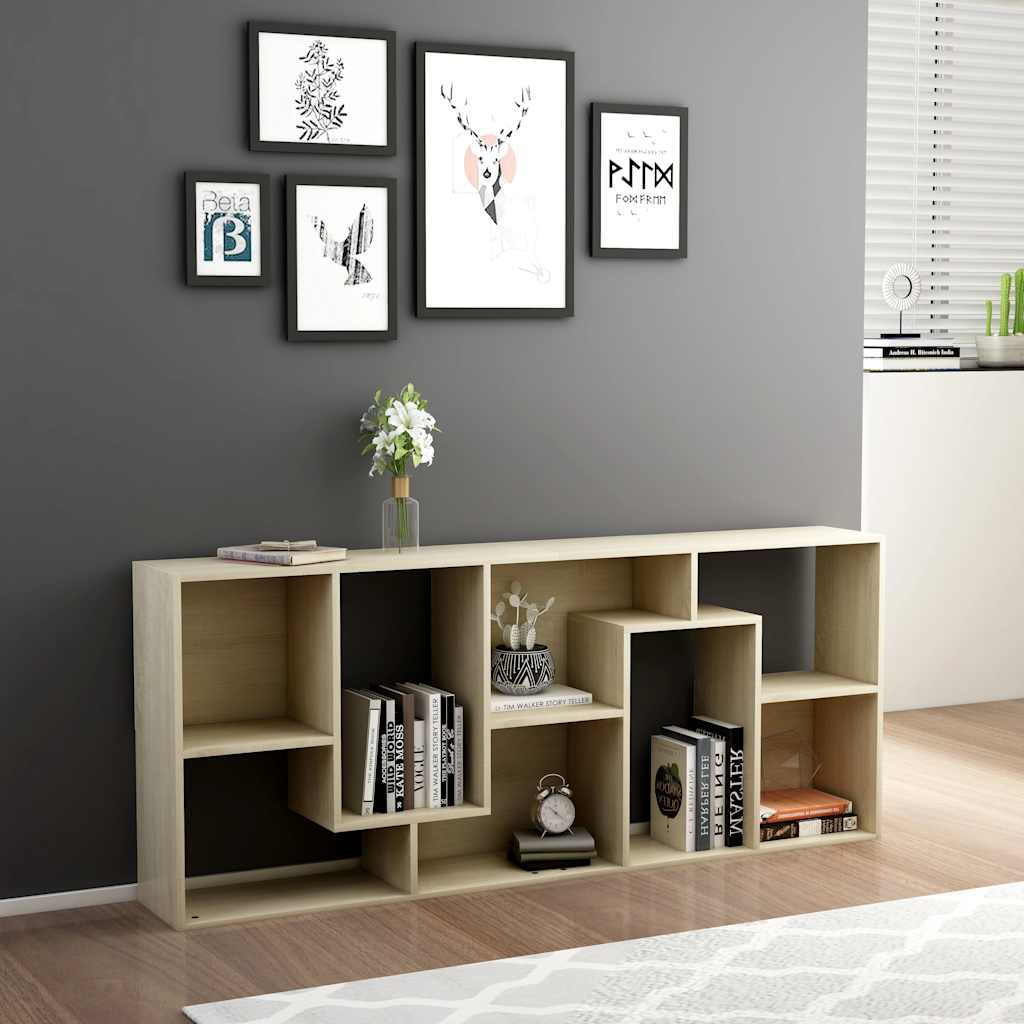 bogreol 67x24x161 cm konstrueret træ sonoma-eg