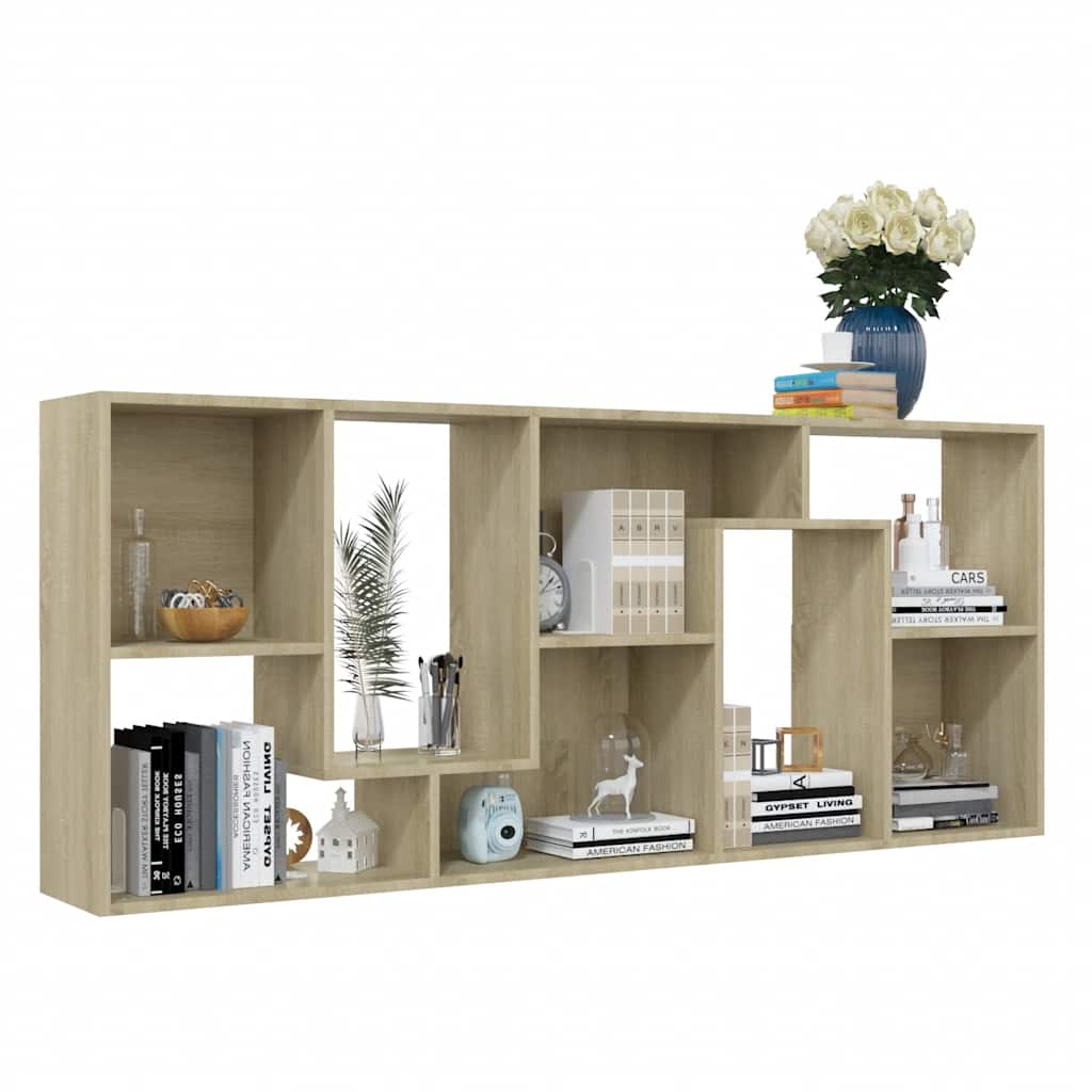 bogreol 67x24x161 cm konstrueret træ sonoma-eg