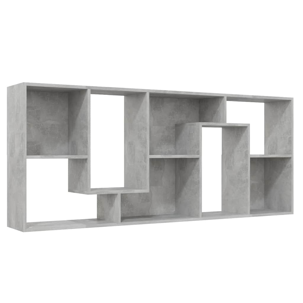 bogreol 67x24x161 cm konstrueret træ betongrå