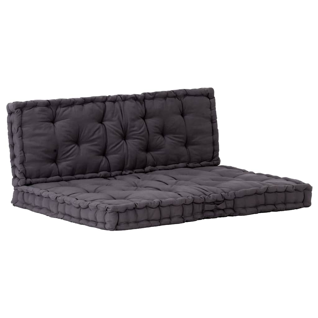 hynder til pallesofa 2 stk. bomuld sort