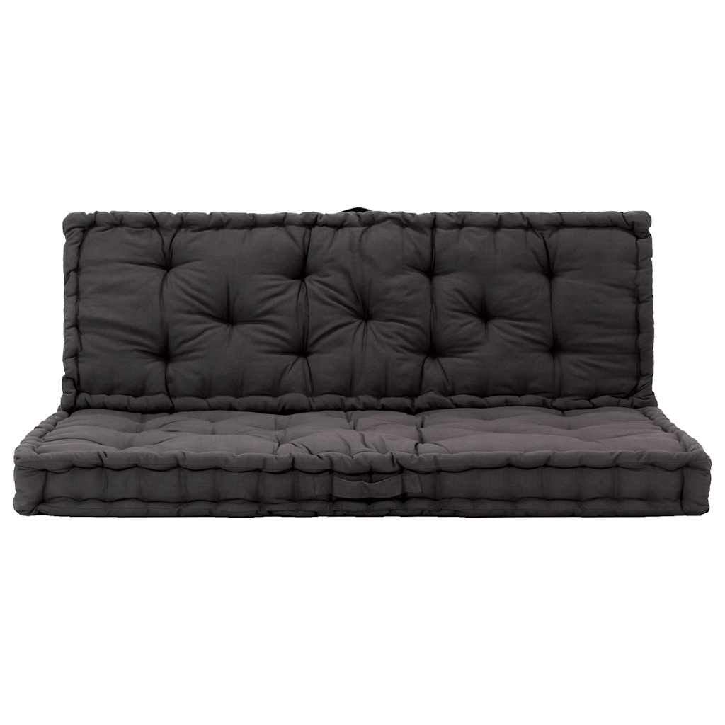 hynder til pallesofa 2 stk. bomuld sort