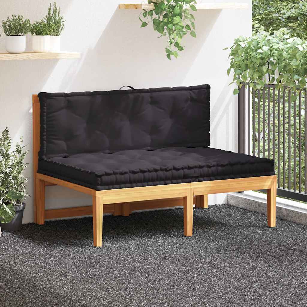 hynder til pallesofa 2 stk. bomuld sort
