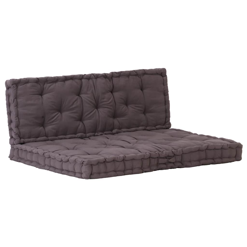 hynder til pallesofa 2 stk. bomuld antracitgrå