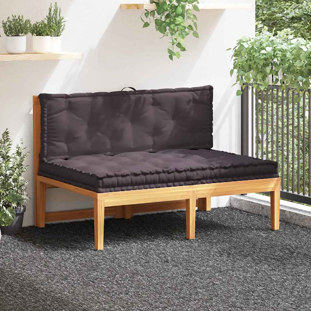 hynder til pallesofa 2 stk. bomuld antracitgrå