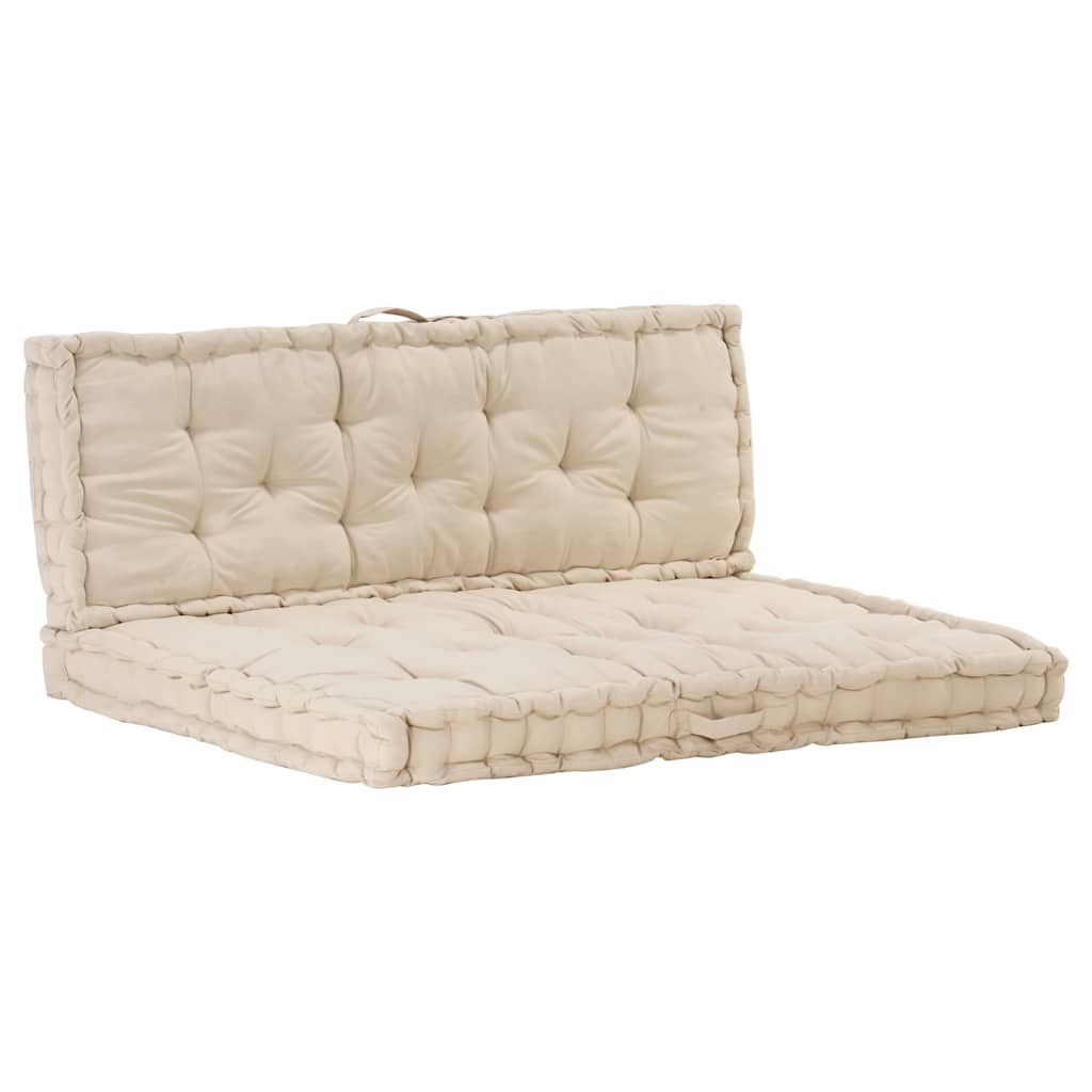 hynder til pallesofa 2 stk. bomuld beige
