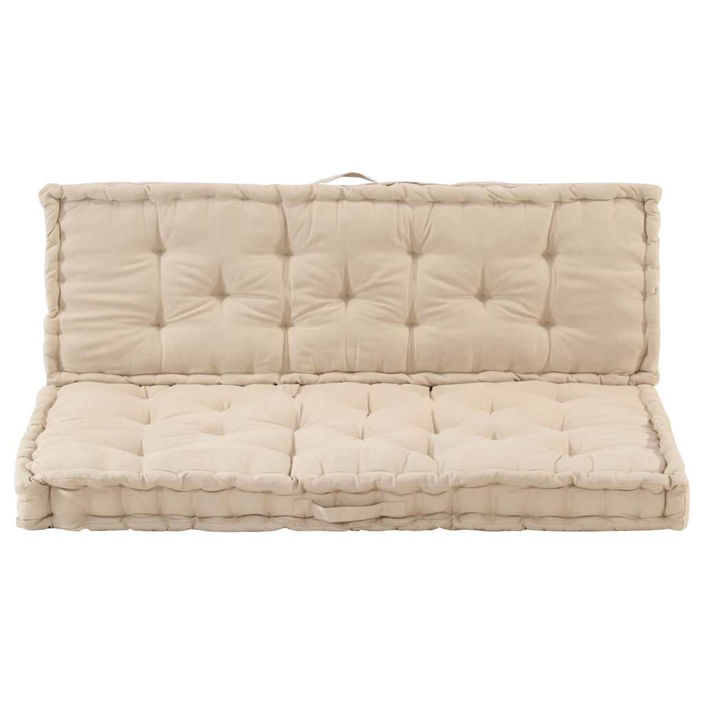 hynder til pallesofa 2 stk. bomuld beige