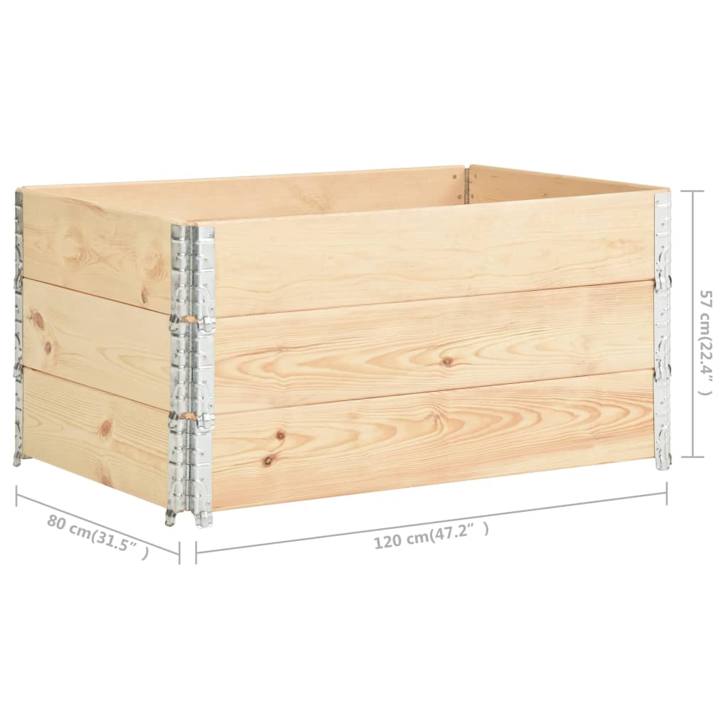 palleramme 3 stk. 80x120 cm  massivt fyrretræ