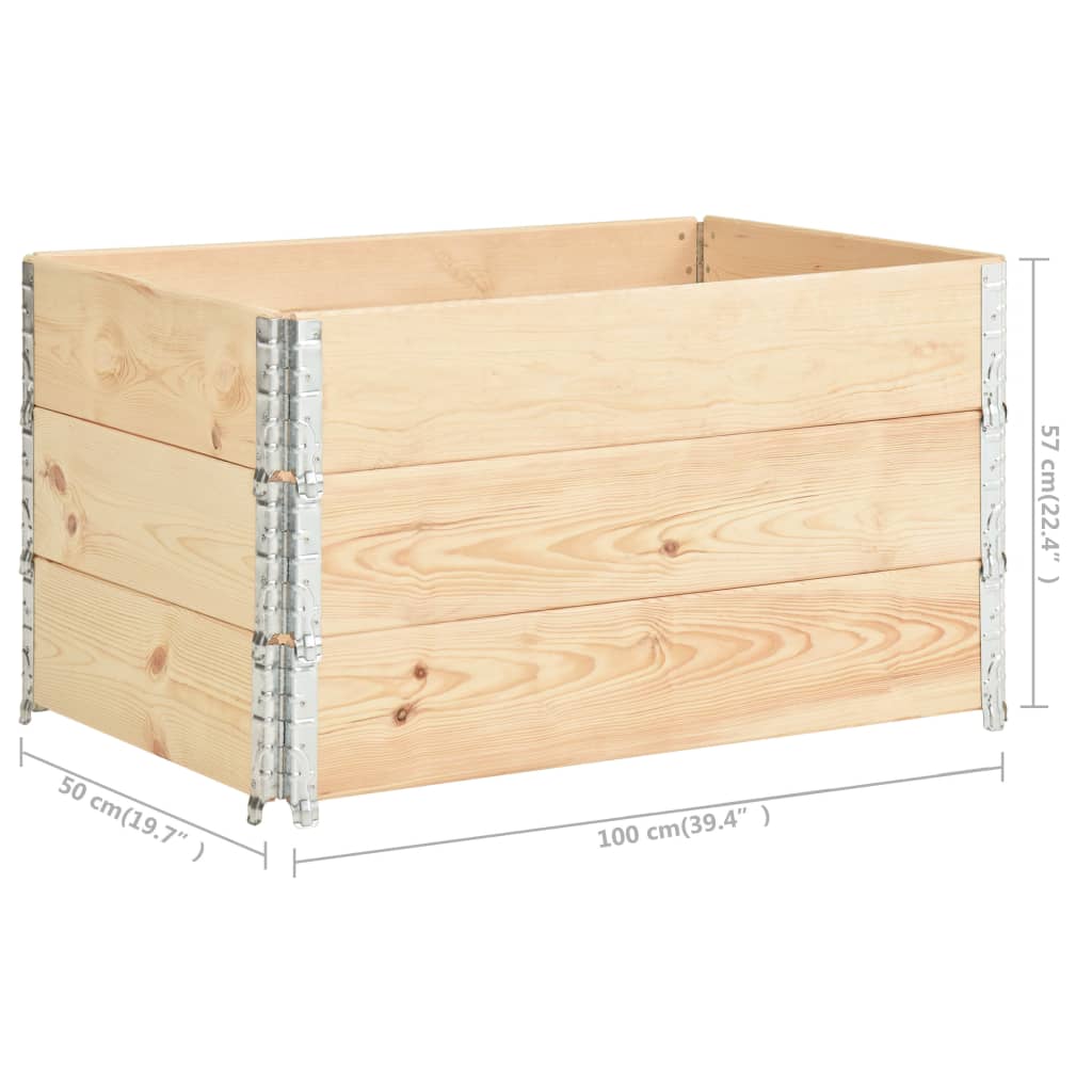 pallerammer 3 stk. 50x100 cm massivt fyrretræ